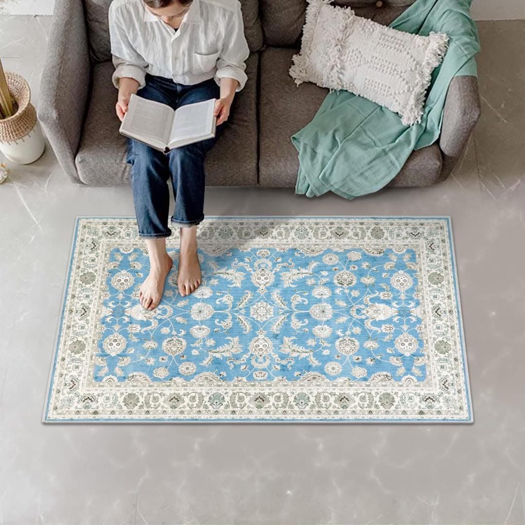 洗機対応 ペルシャ風デザイン エレガントラグ 70x120cm