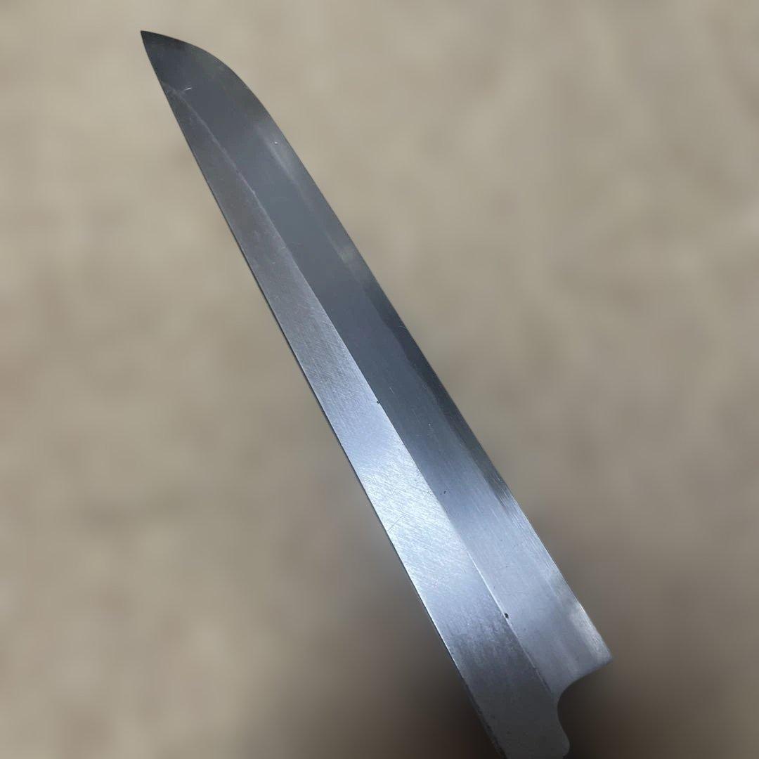 土日特売❗️和包丁　先丸包丁　黒水牛銀三本巻黒檀柄