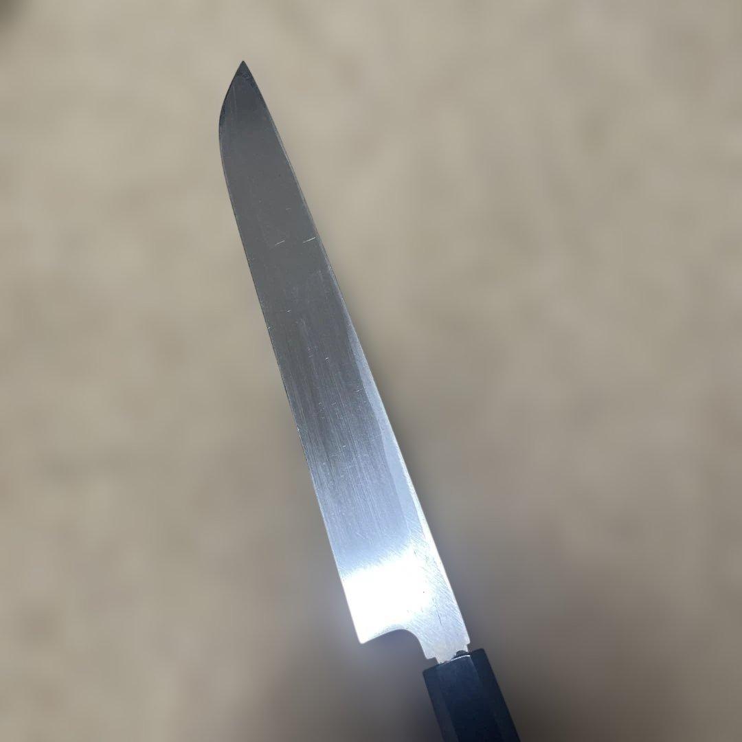 土日特売❗️和包丁　先丸包丁　黒水牛銀三本巻黒檀柄