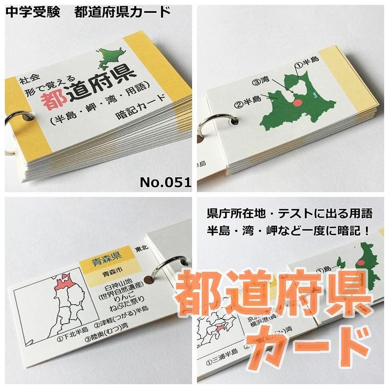 【084】❗️中学受験対策　社会の地理、歴史、公民　暗記カード