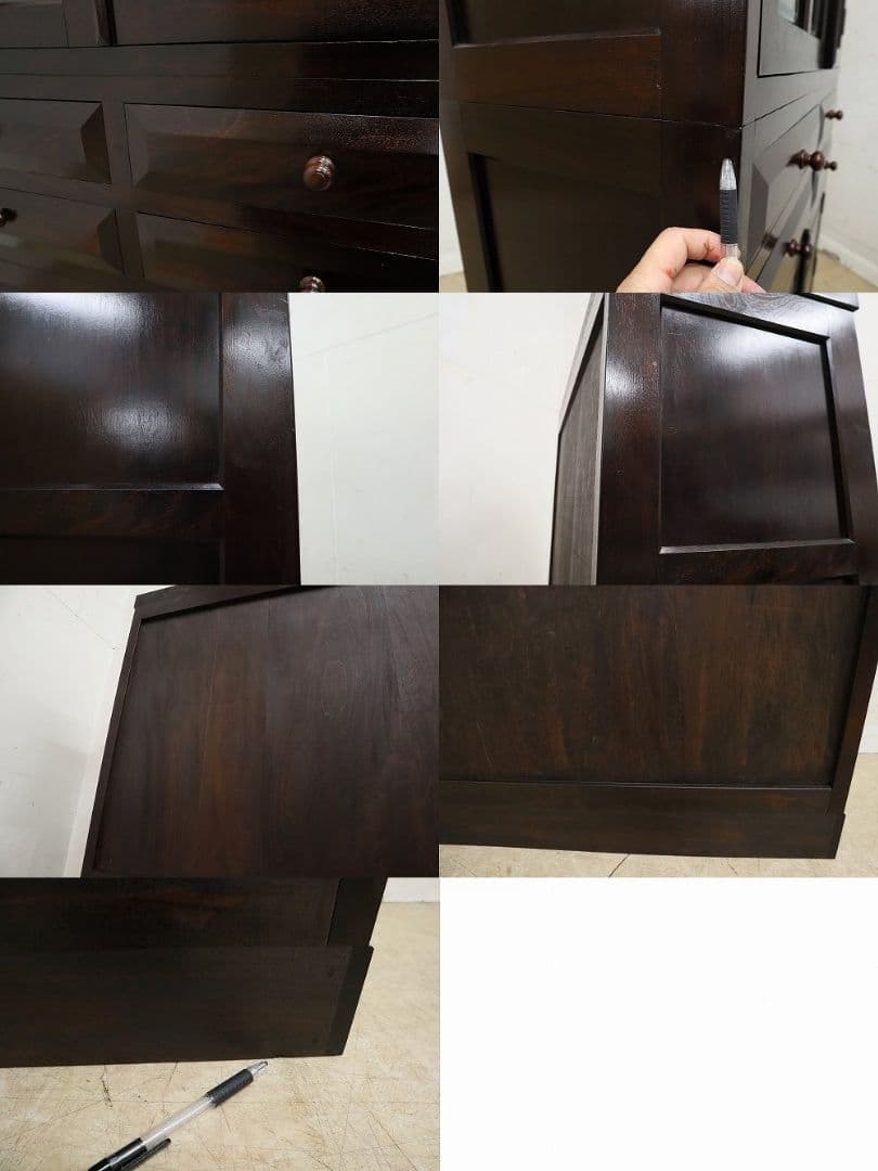 【松本民芸家具】高級ミズメザクラ【G-1型】食器棚・飾り棚・カップボード