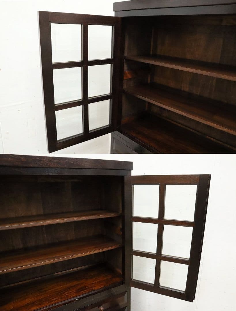 【松本民芸家具】高級ミズメザクラ【G-1型】食器棚・飾り棚・カップボード