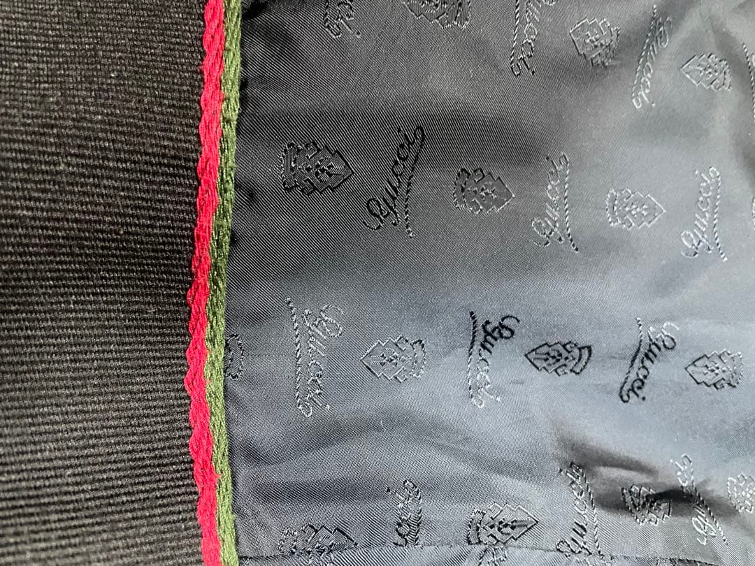 グッチ　ネイビー　ミリタリージャケット　サイズ46