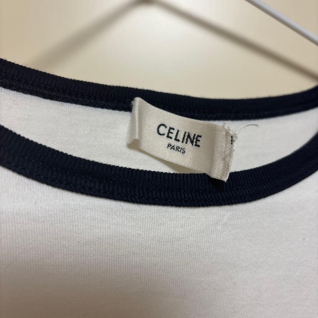 CELINE ロゴ Tシャツ XS ホワイト