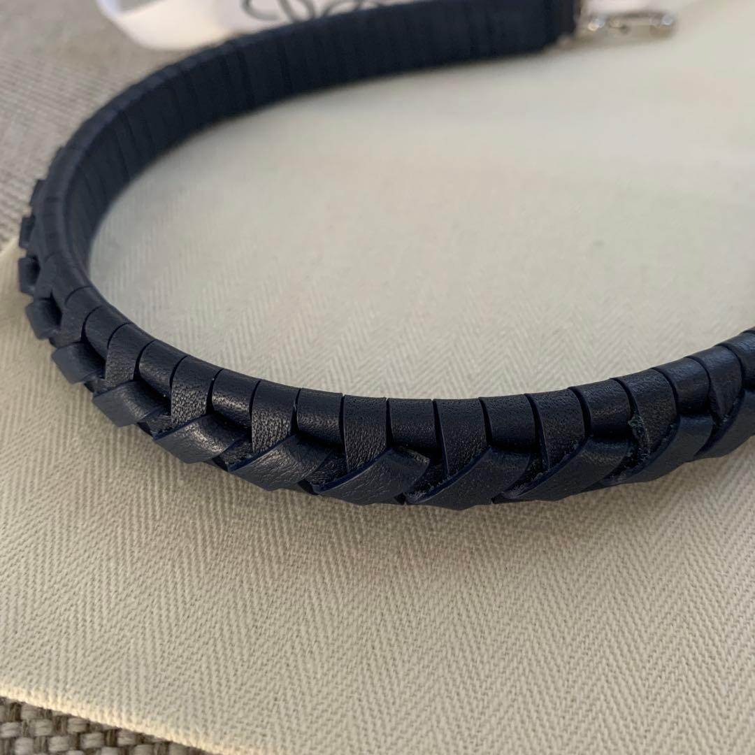 ロエベ ストラップ　ウーブンスパイラルストラップ　付け替えハンドル　ネイビー