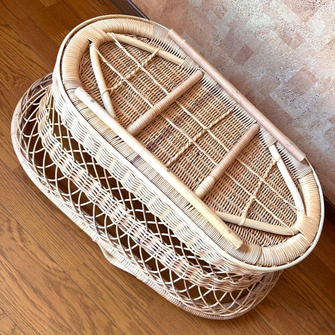 美品★藤のゆりかご　ラタン★インテリアや店舗のディスプレイにも