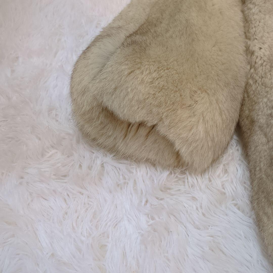 最高級ブルーフォックス セミロングファーコート 11号 ボリューム感