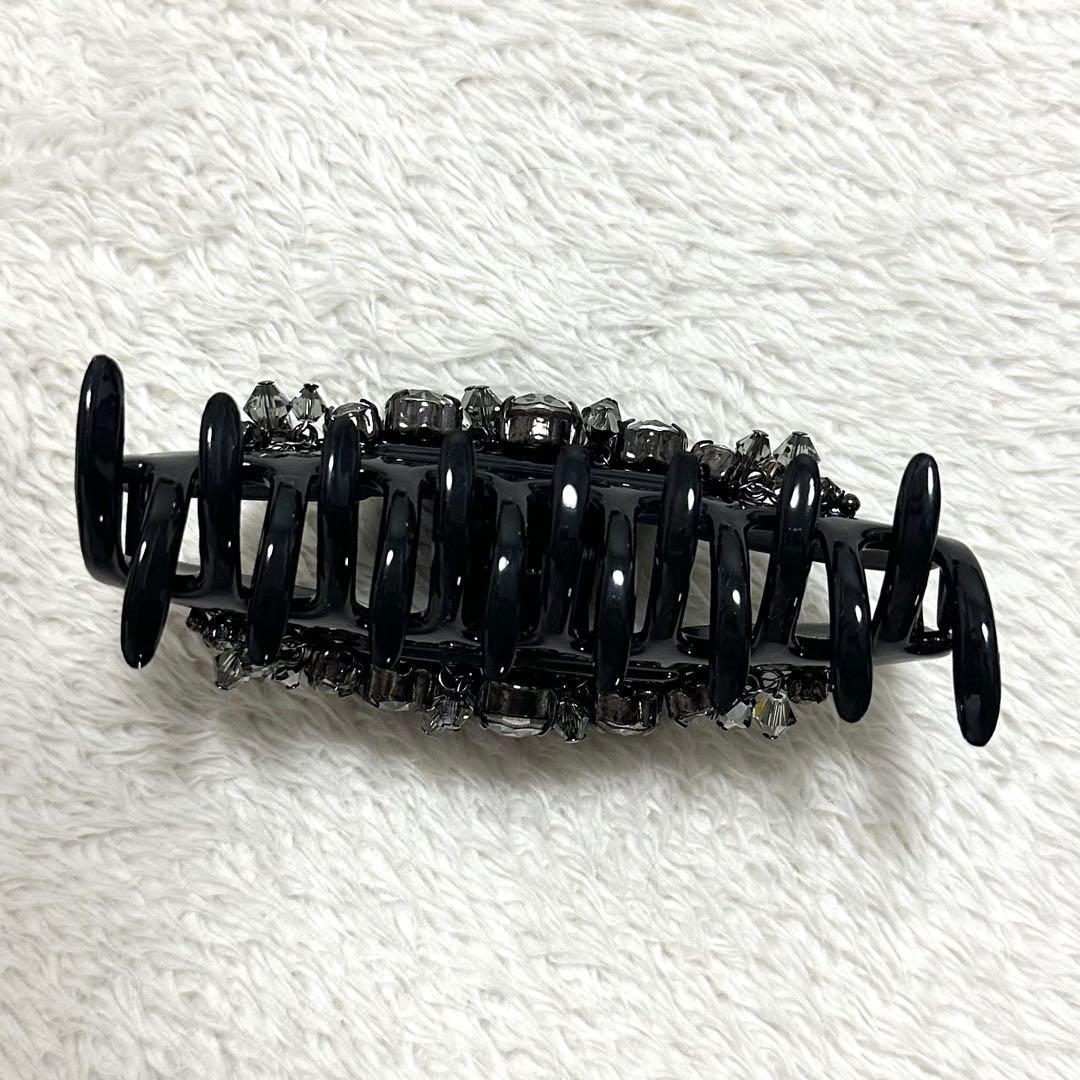 美品 Complex Biz ビジュー ラインストーン バンスクリップ 黒