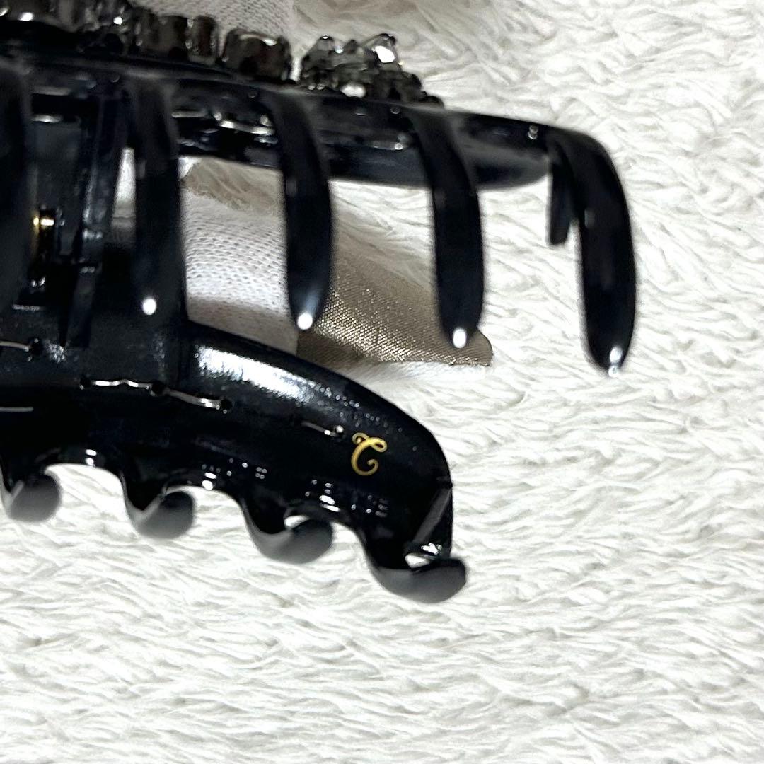 美品 Complex Biz ビジュー ラインストーン バンスクリップ 黒