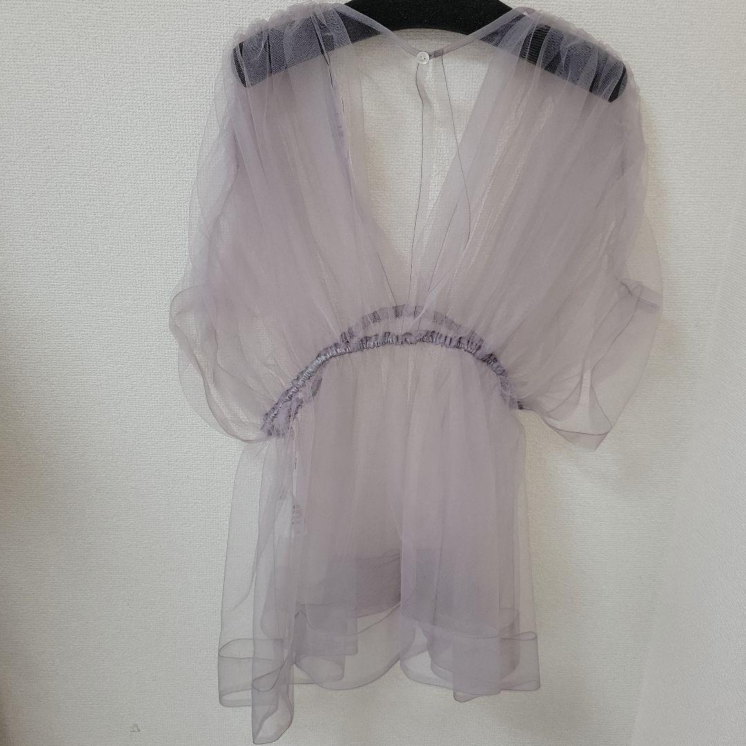 うどん❗バタフライチュールチュニック　　新品　チュールトップス