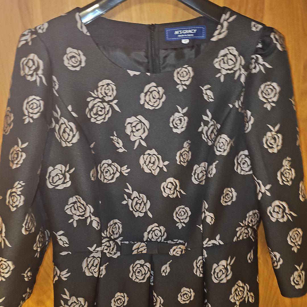 2024年インスタ掲載♡薔薇♡膝丈ワンピース 7分袖 42サイズ