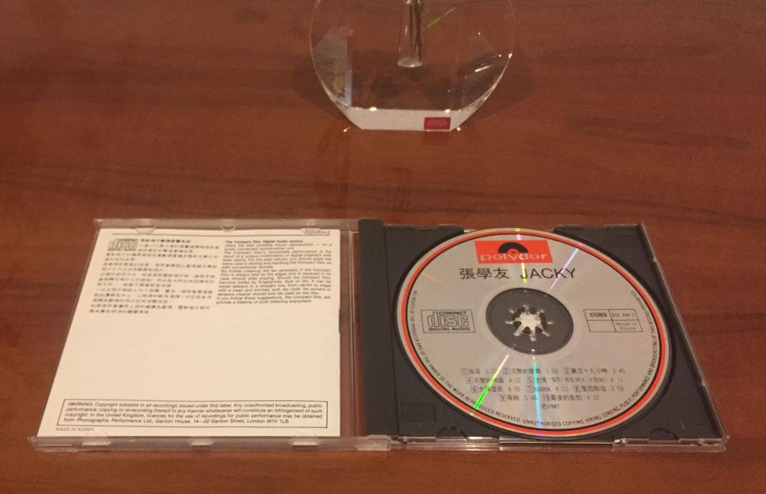 美品廃盤CD－張學友ジャッキーチュン・1987年「張學友Jacky」ポリドール社