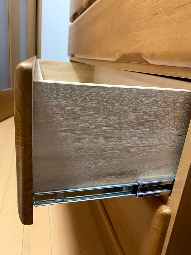 木製 4段チェスト ナチュラルウッド　　引き出し桐無垢