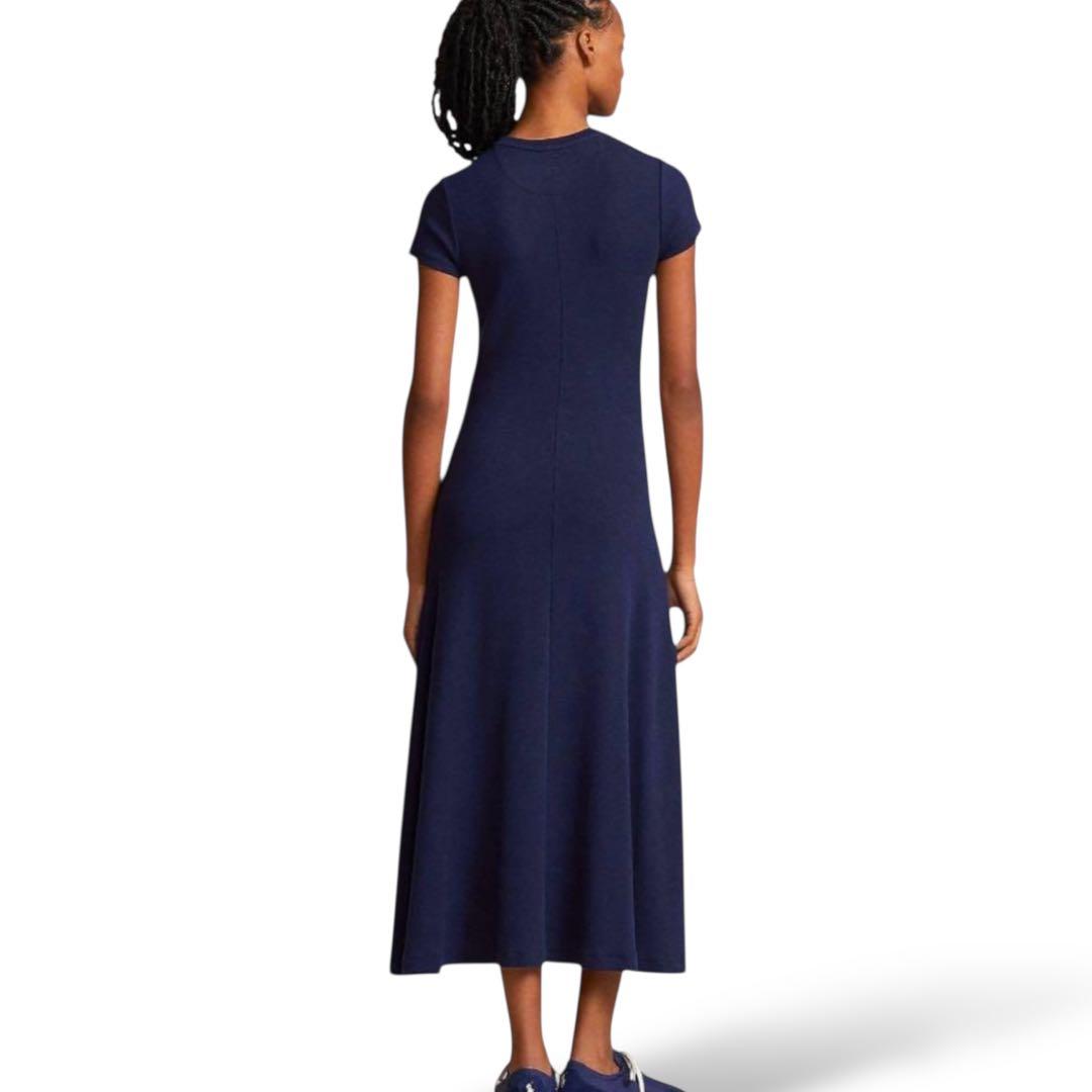 美品　ポロバイラルフローレン マキシ丈　ロングワンピース 半袖　ネイビー　主役級