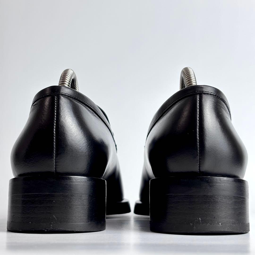 美品 GUCCI グッチ レザー ローファー メタルプレート 革靴 23.5cm