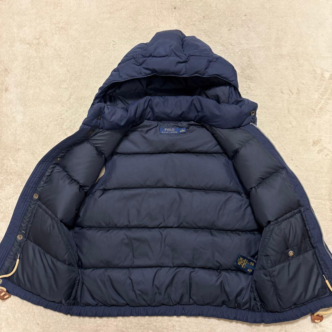 ラルフローレン ダウンベスト ダブルジップ　ポニー刺繍　ネイビー　肉厚　2way