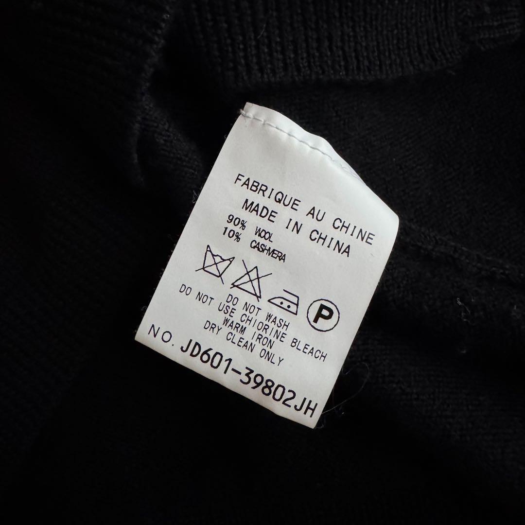 ケイタマルヤマ ウールカシミヤ ニット カーディガン 花刺繍 黒 1 フラワー