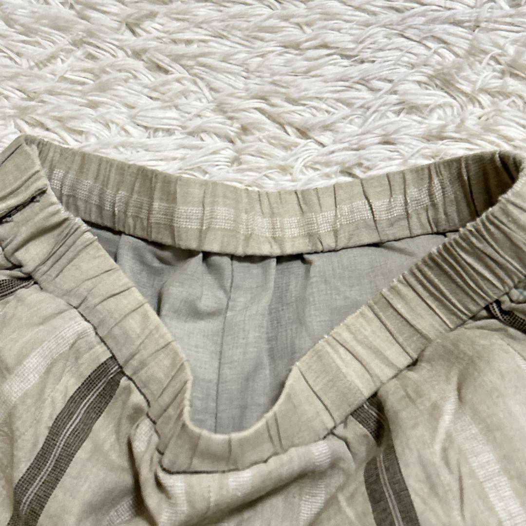 慈雨 センソユニコ ストライプ ワイドパンツ 楽ちん 美シルエット 日本製 40