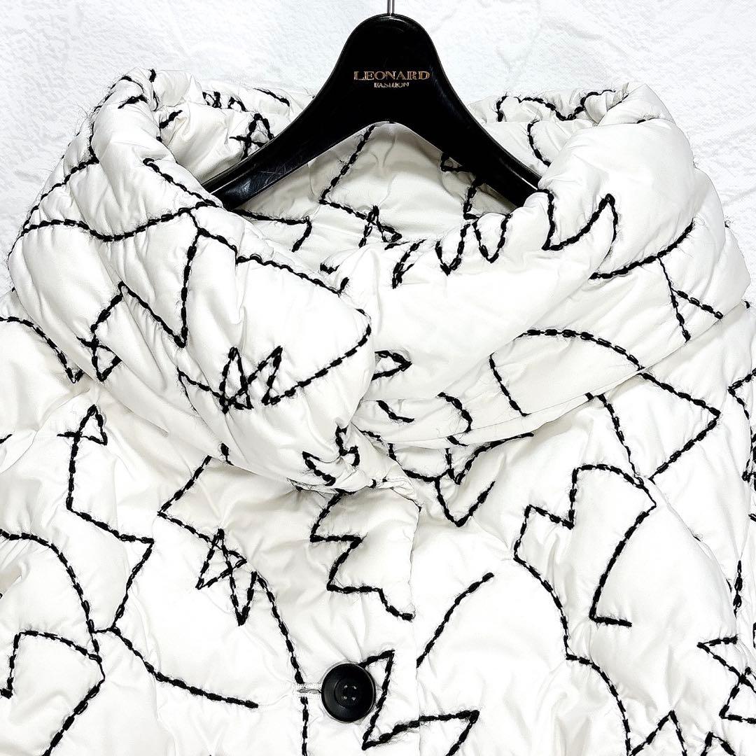 慈雨　センソユニコ　中綿コート　ジャケット　総刺繍　ステッチ　スタンドカラー