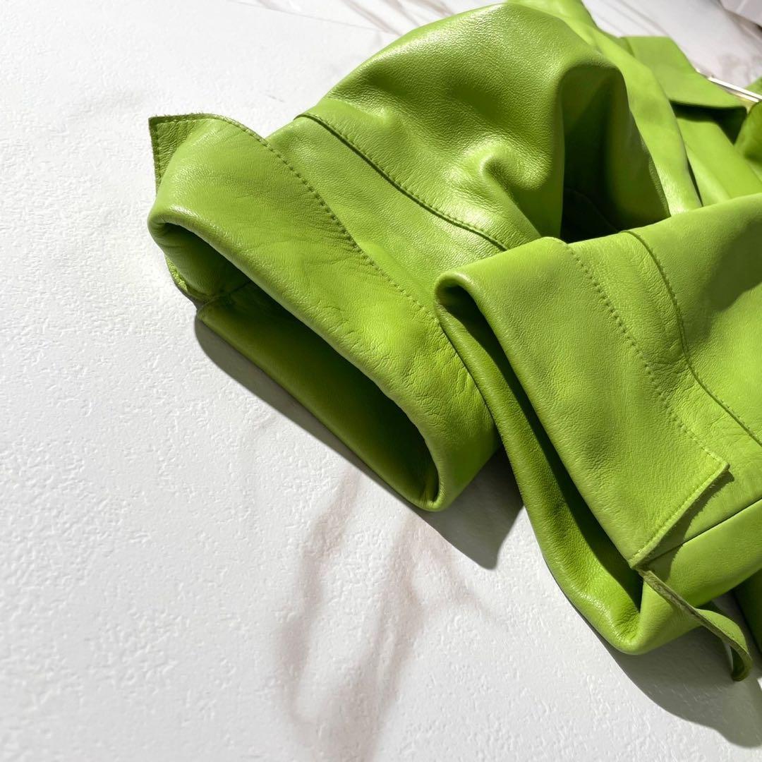 美品希少色✨AKRIS アクリス　ラムナッパレザー　シングルジャケット