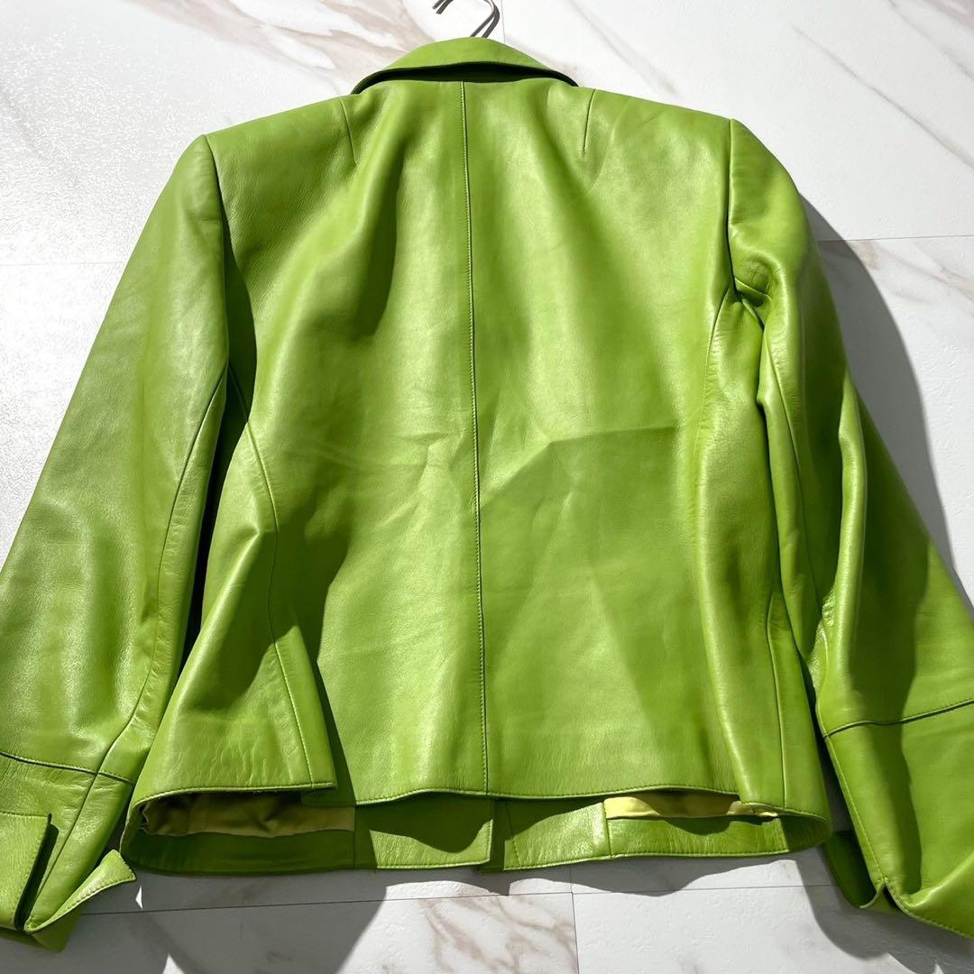 美品希少色✨AKRIS アクリス　ラムナッパレザー　シングルジャケット