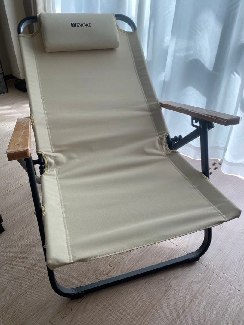 【美品】EVOKE アウトドアチェア リクライニング 2脚セット