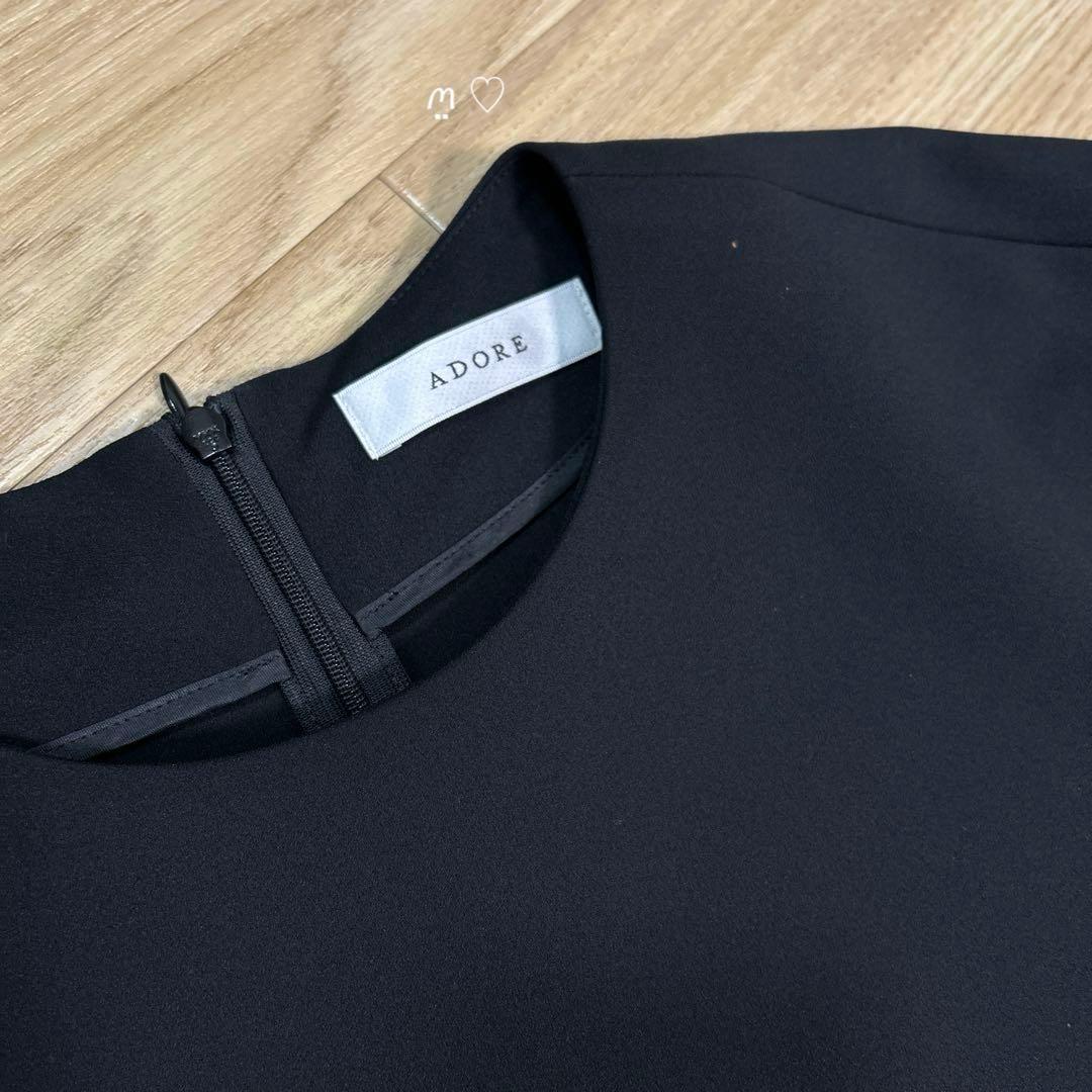 ADOREアドーア　クリアボンディングブラウス　38　長袖　フレアシルエット