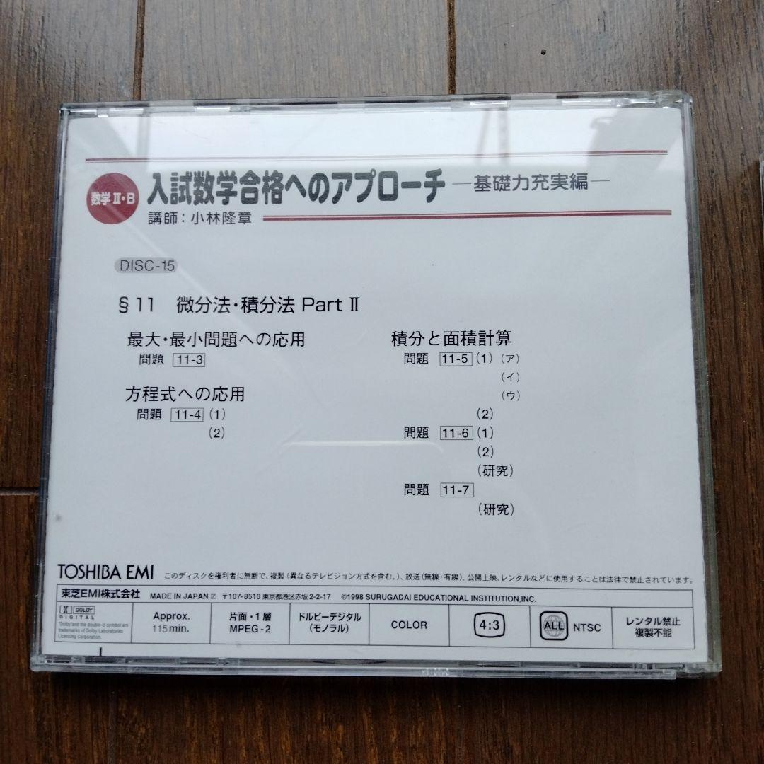 廃盤　駿台　小林隆章　入試数学合格へのアプローチ 基礎編　DVD15枚全巻セット