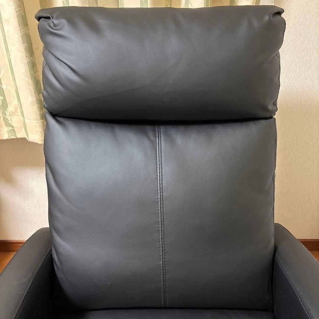 【 直接引取希望 】リクライニングチェアー 1人用 ブラック 合成皮革