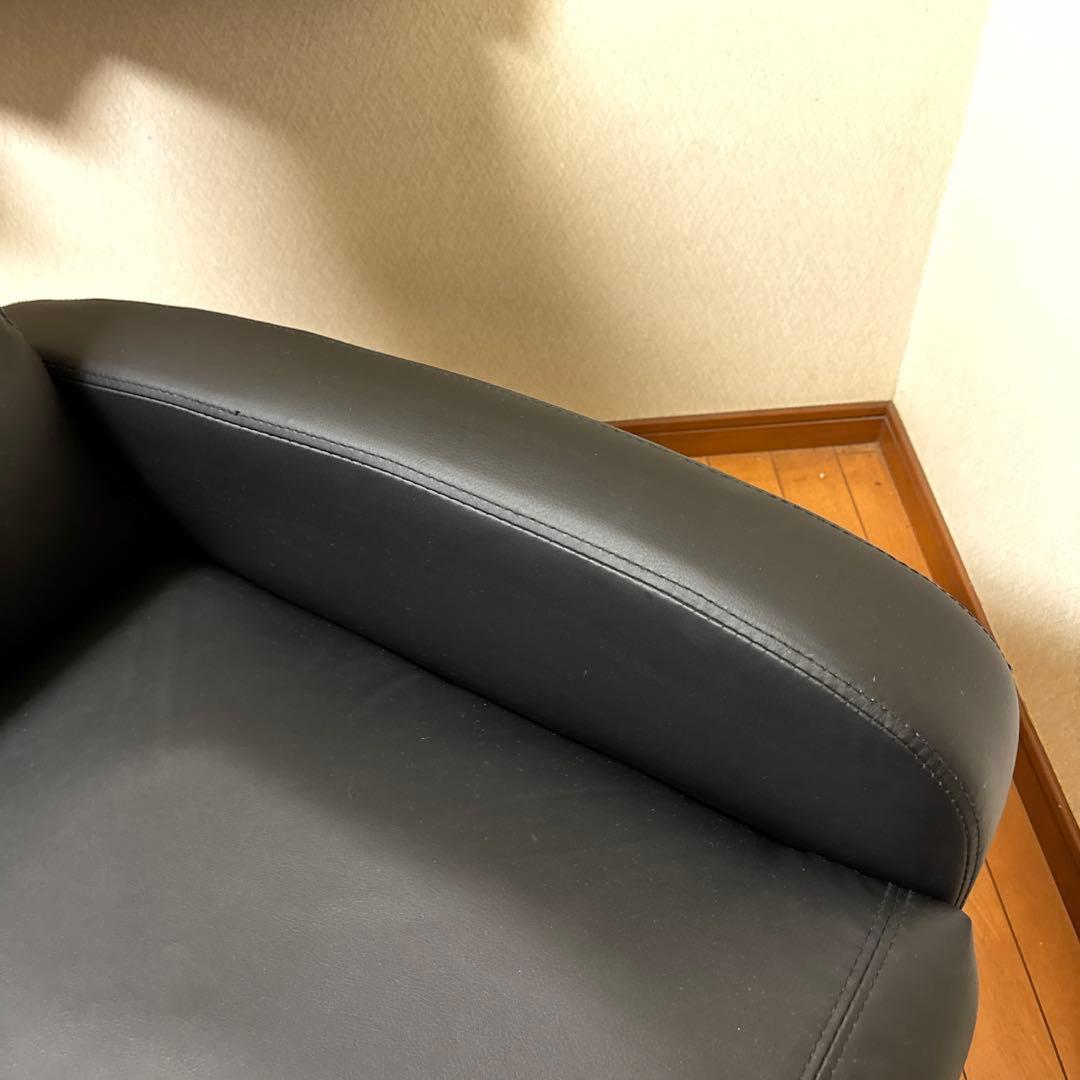 【 直接引取希望 】リクライニングチェアー 1人用 ブラック 合成皮革