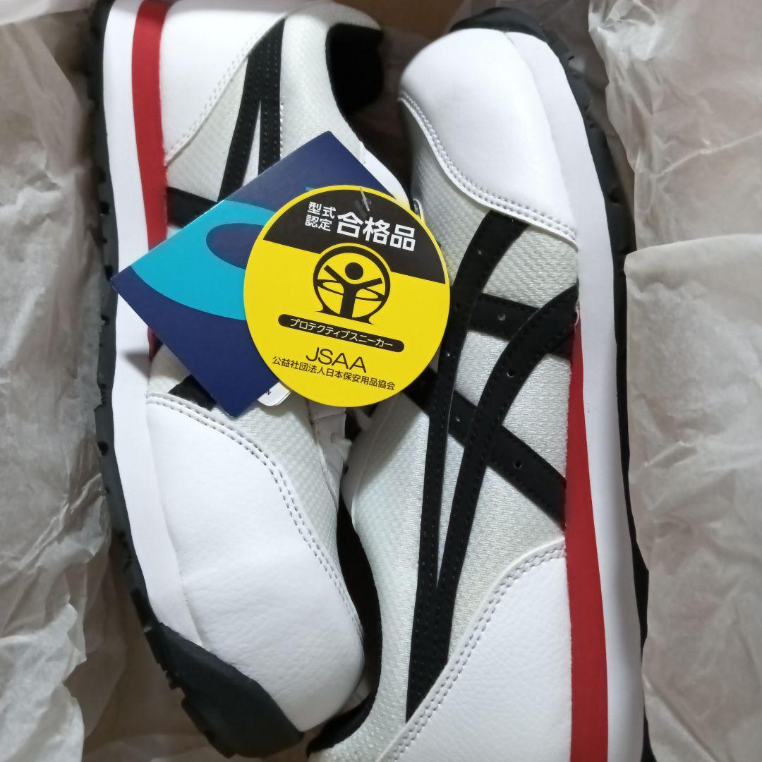 新品タグ付き定価11000円asics 安全靴 ホワイト/ブラック/レッド