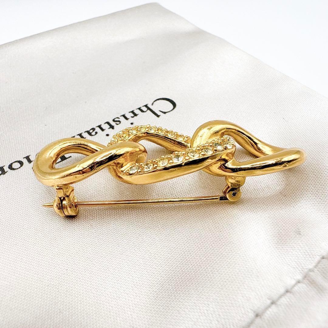 2528極美品✨Dior　ブローチ　CD　ロゴ　希少　刻印