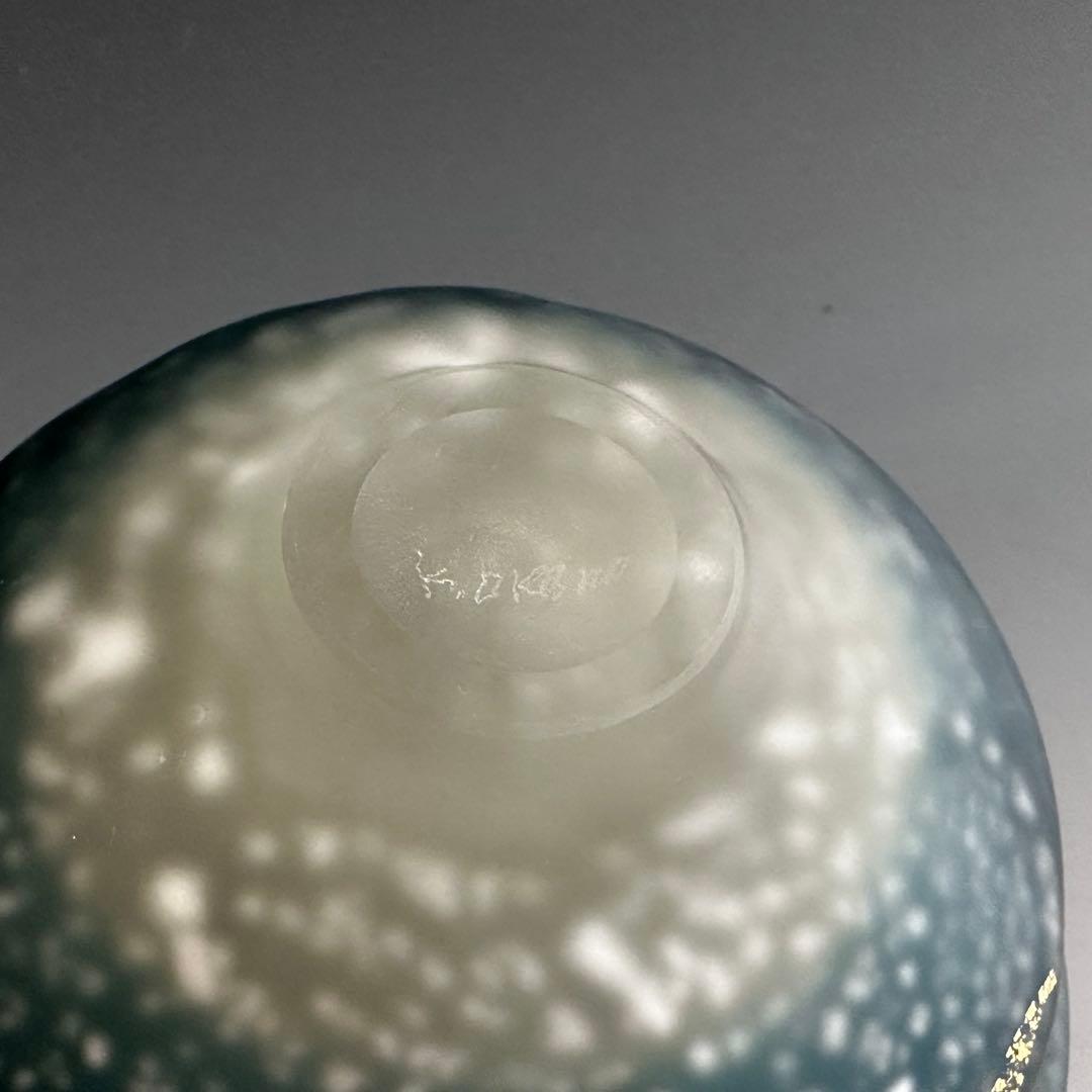 茶道具　彩色金銀箔入　クリスタル　茶碗　大川薫　共箱　ガラス　硝子　夏茶碗　茶会