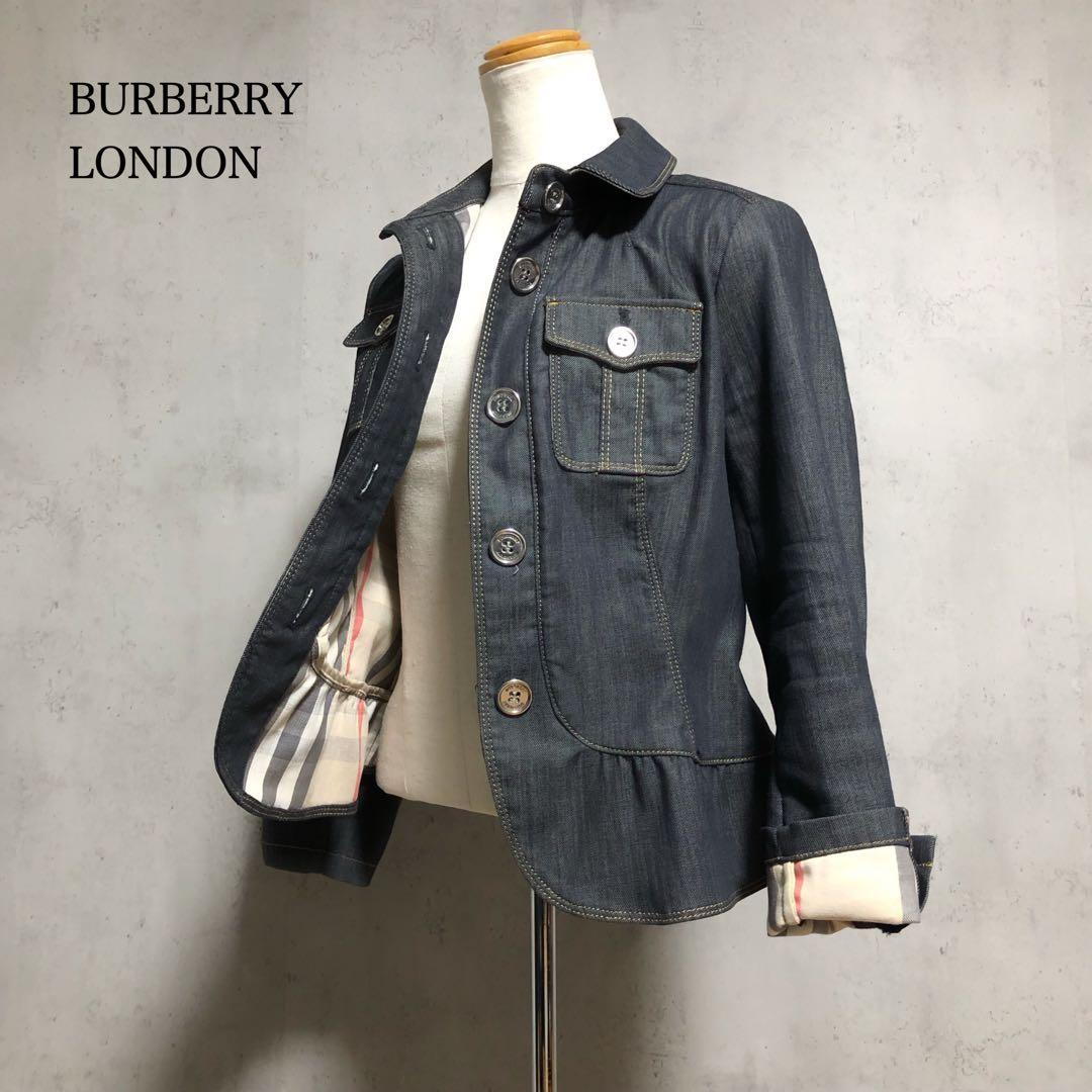 J*Y様 良品　BURBERRYバーバリーロンドン フリルデニムジャケット　ロゴ