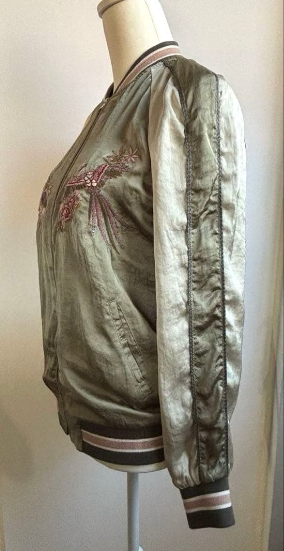 美品✨【ZARA】 梨花着用モデル 高級 スカジャン 鳳凰刺繍　サテン