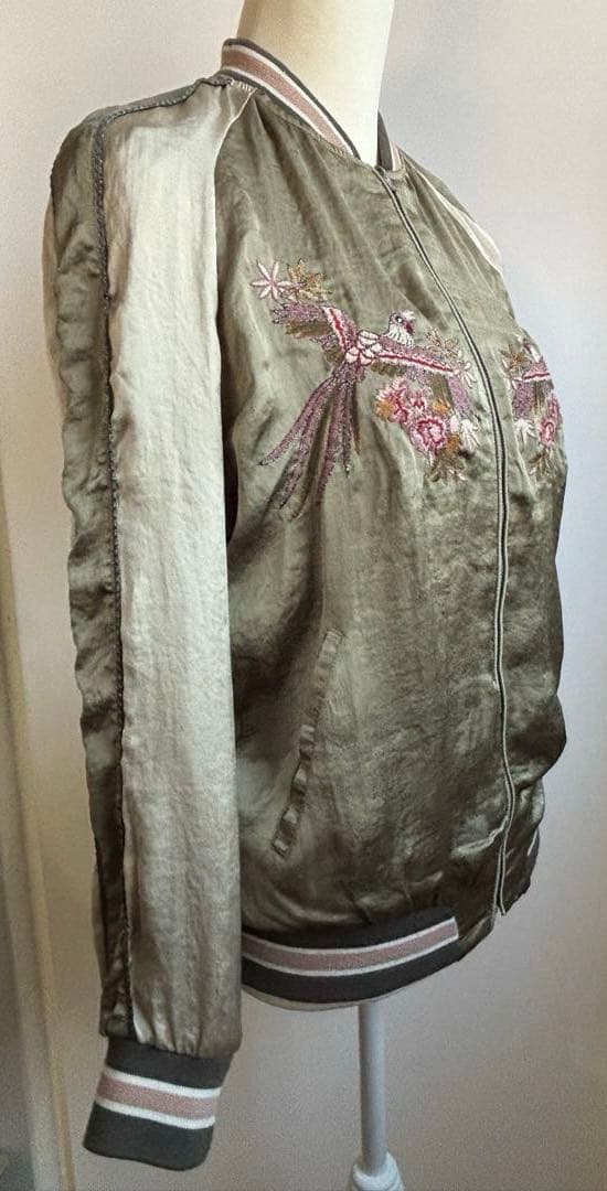 美品✨【ZARA】 梨花着用モデル 高級 スカジャン 鳳凰刺繍　サテン