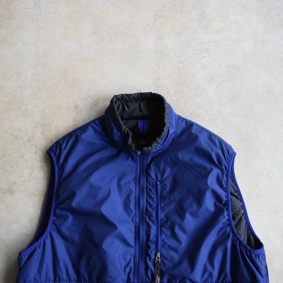 90s パタゴニア パフボールベスト L ブルー×ブラック ヴィンテージ