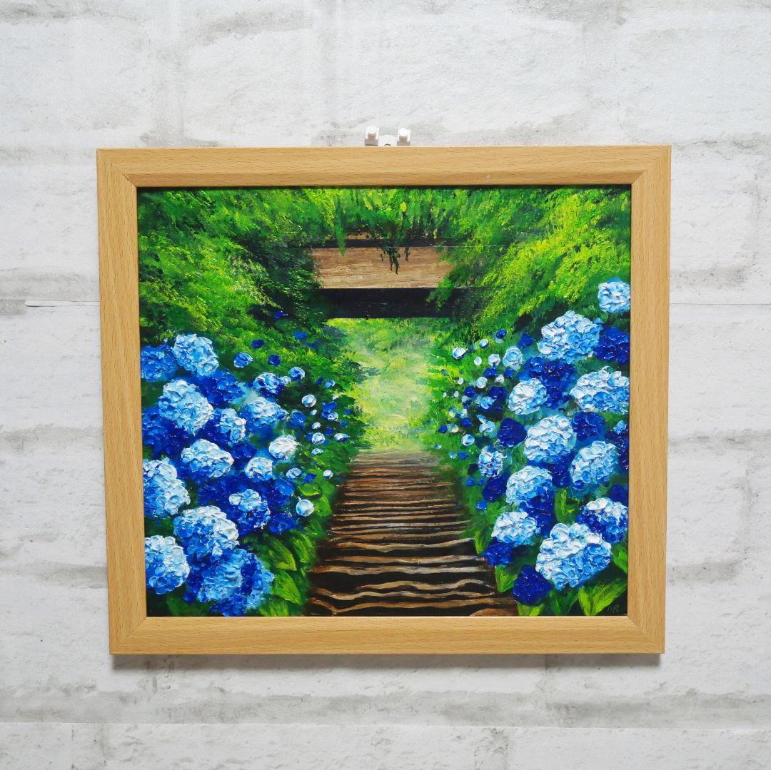 油絵 油彩 油彩画 絵 絵画【紫陽花寺】