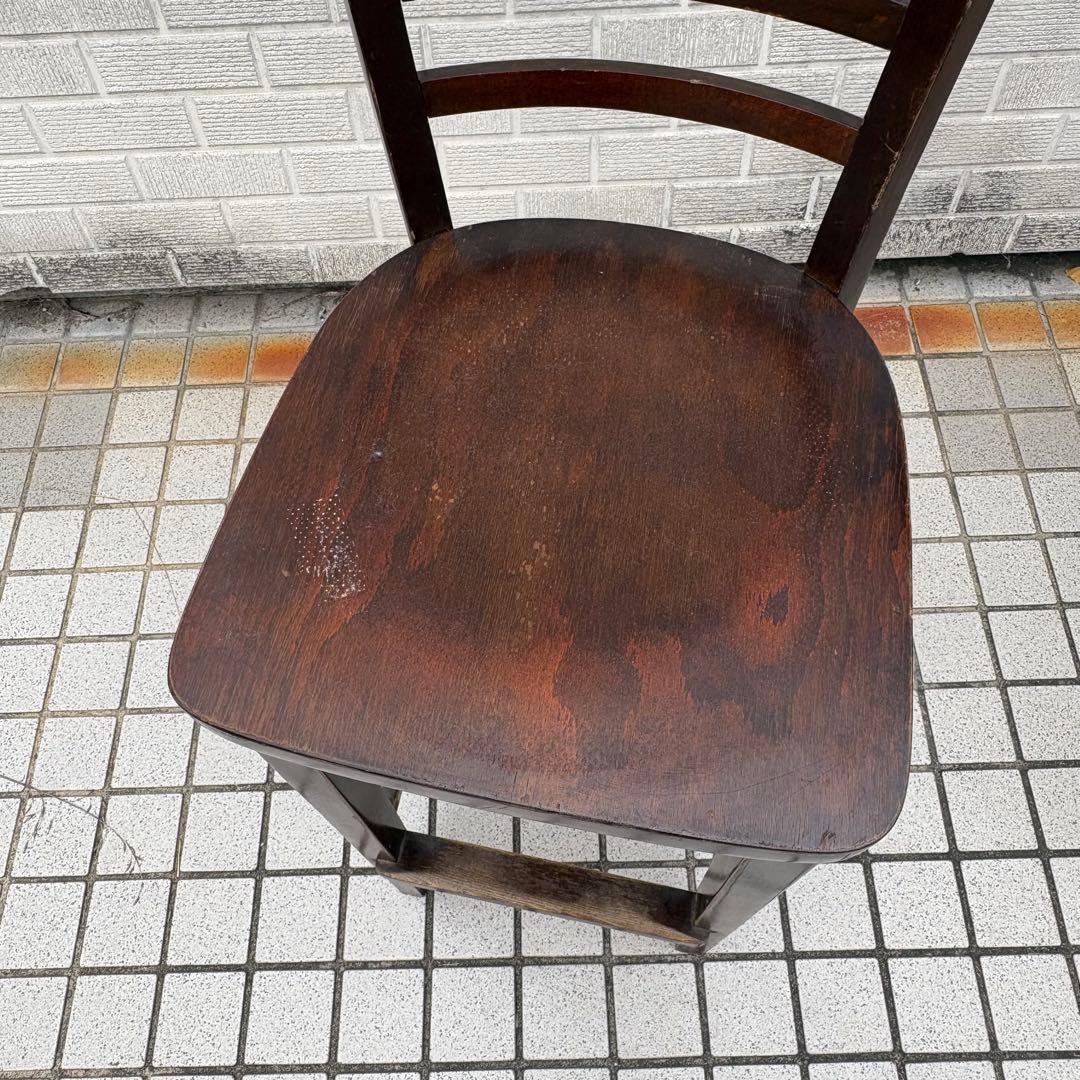 ② 北欧レトロ 木製椅子 ベントウッドハイスツール バーチェア ビンテージ