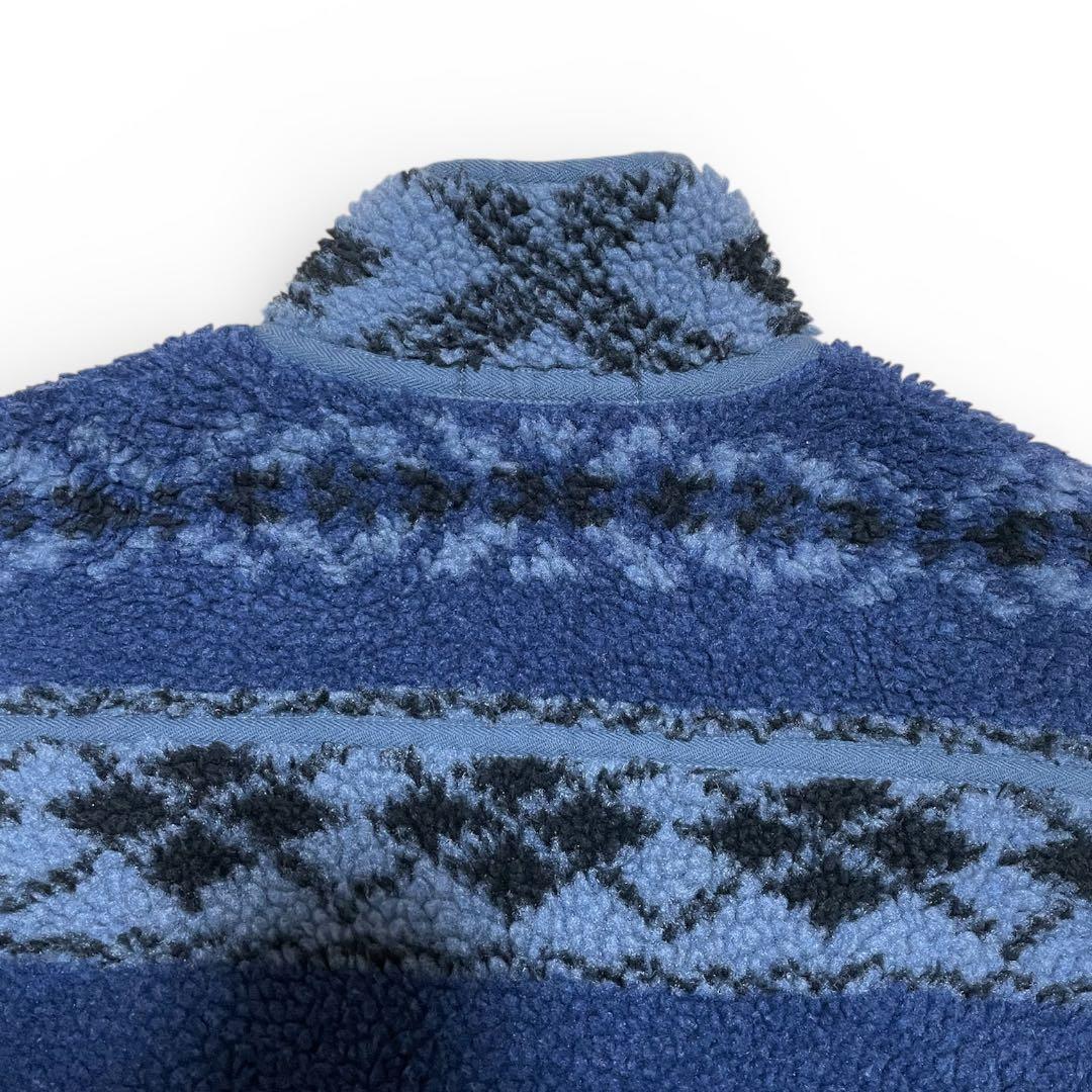 RRL フリースベスト M ネイティブ柄 ブルー ラルフローレン ポーラテック