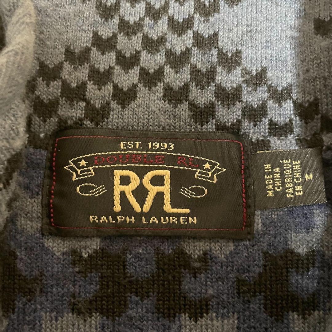 RRL フリースベスト M ネイティブ柄 ブルー ラルフローレン ポーラテック