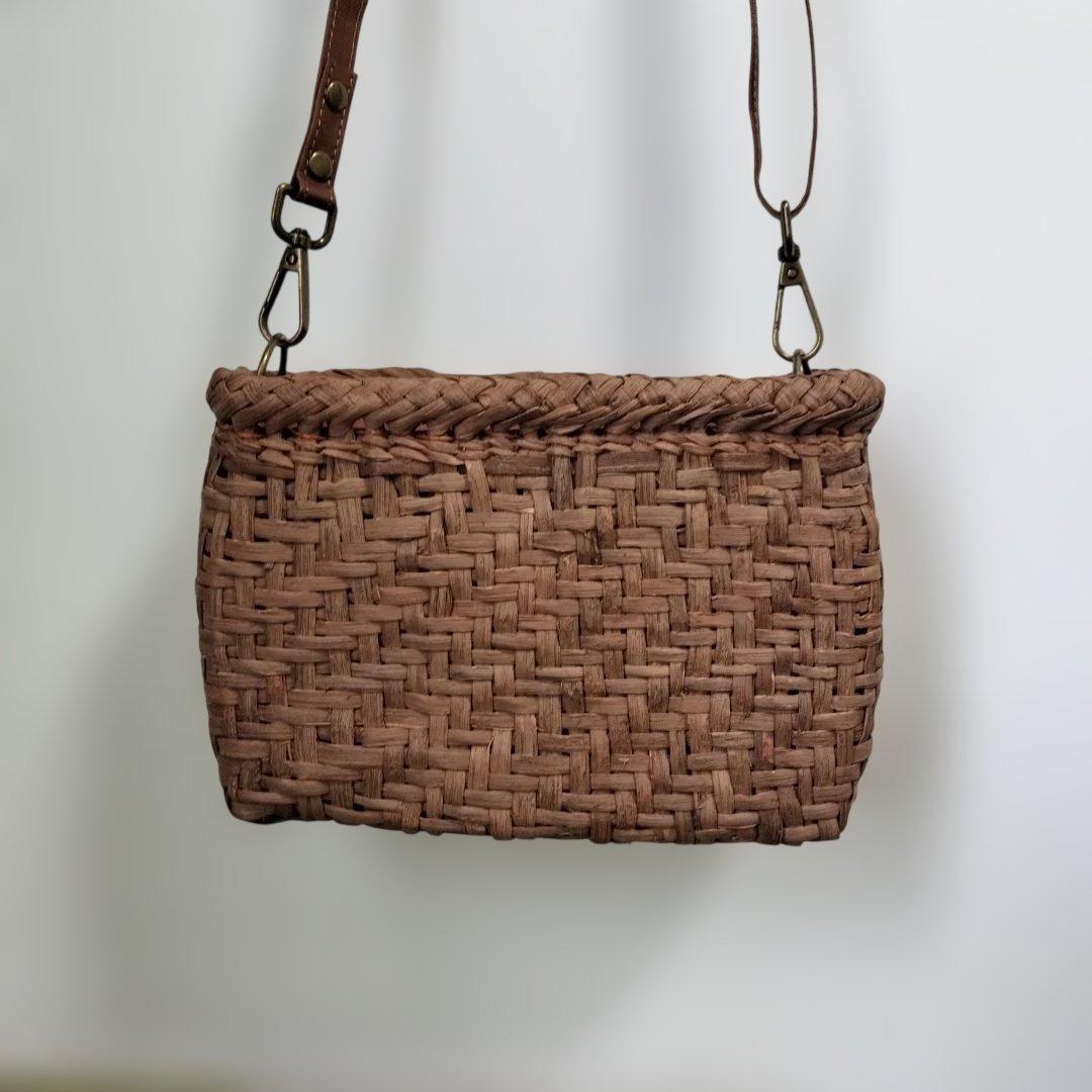 k*i様 山葡萄網代編みショルダーバッグ 約横18高さ14幅8