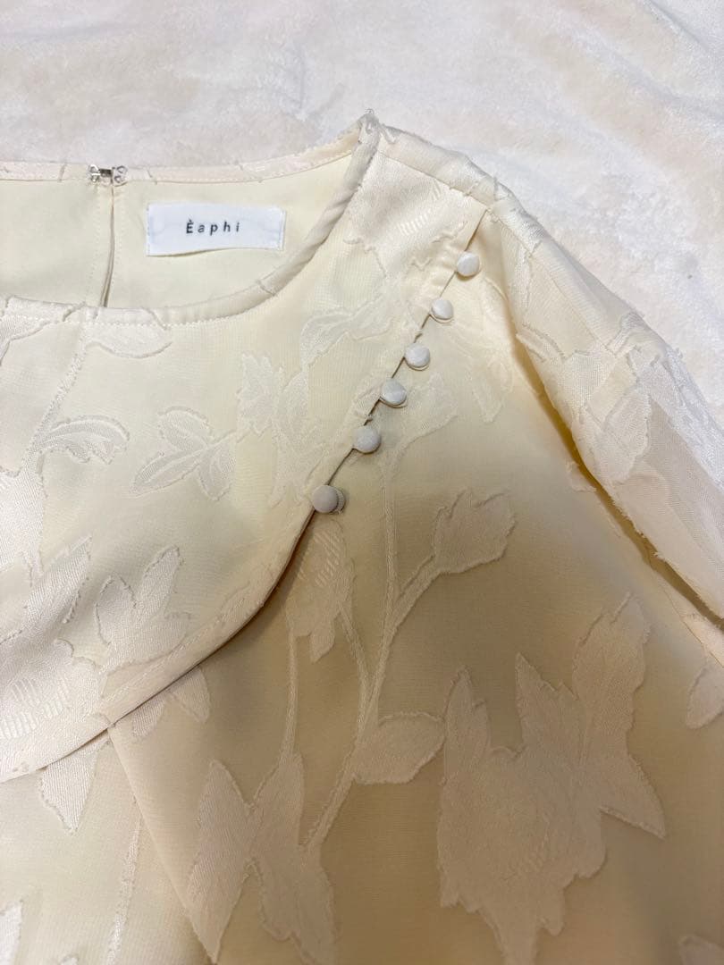 トップス Eaphi leaf jacquard sheer dress ivory