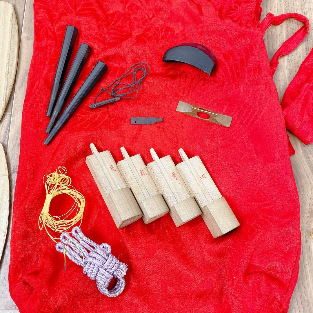 三味線 紫檀 トチ入り 細棹 金細 子持綾杉胴 和楽器