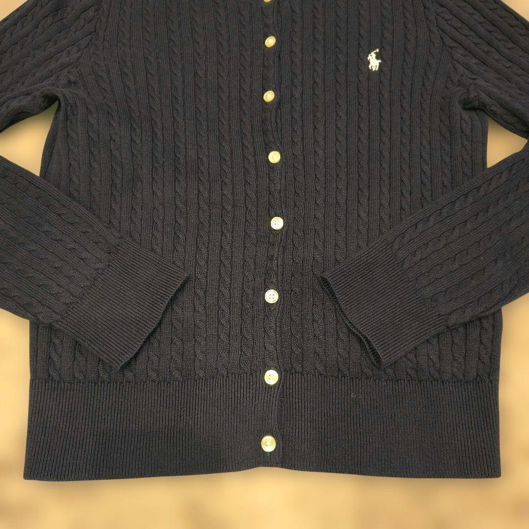 ✨美品 ポロラルフローレン ケーブルニット ネイビー カーディガン S〜Mサイズ