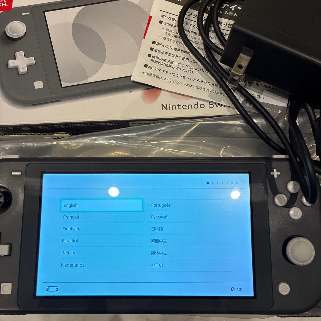 Nintendo Switch Lite グレー 充電器付　箱あり　2020年製