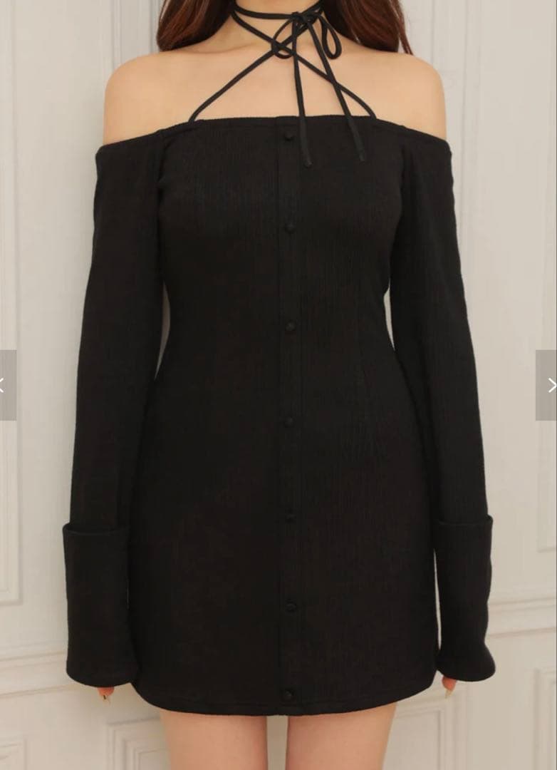 2way feather collar mini onepiece エムミーエメ