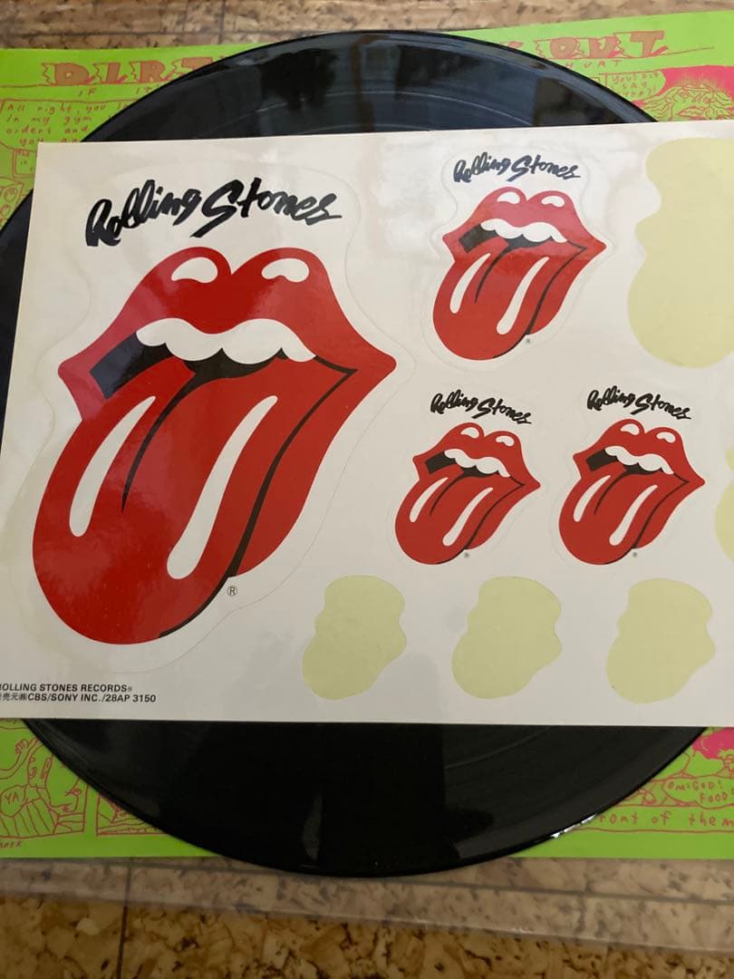 超レア！Rolling Stones Dirty Work LP ステッカー付き