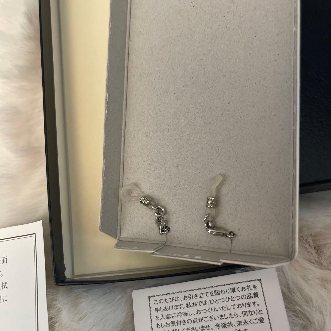 MIKIMOTO メガネチェーン シルバー　パール　蝶貝