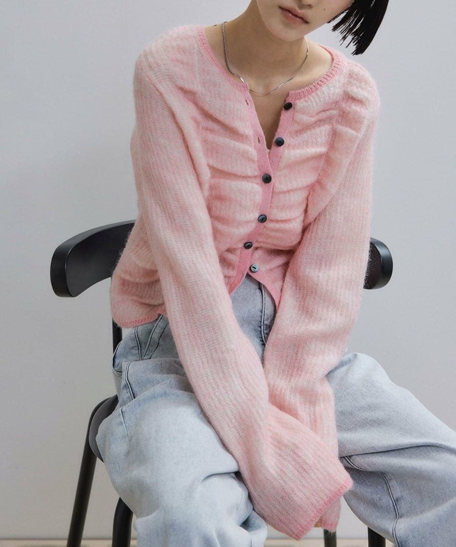 [ADAM ET ROPÉ] 2025AW ダブルモヘアシャーリングカーディガン